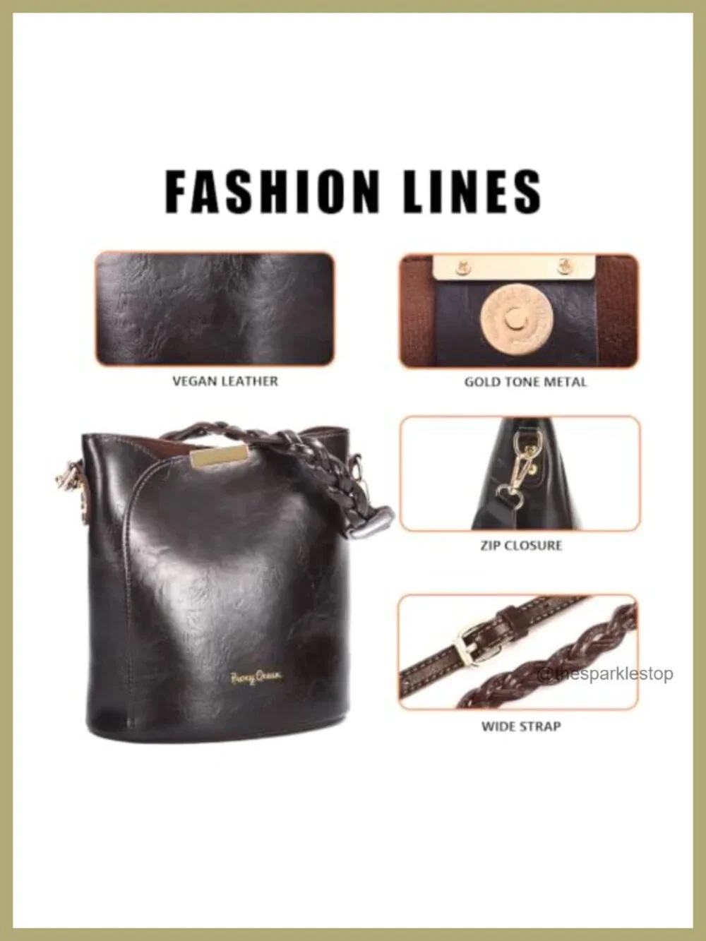 Vegan Leather Crossbody Bag Adjustable Strap Women Handbag